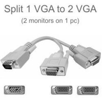 INSUMOS SPLITTER VGA MANHATTAN MH VIDEO Y CABLE HD15M TO  2XHD 15F 16CM 328302