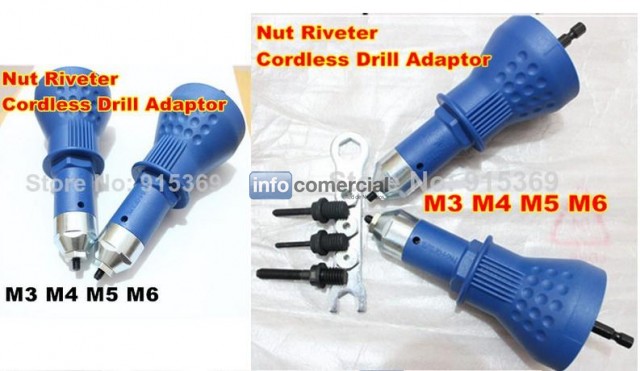 Adaptador Taladro M3-M6 Rivet Nut adaptador inalmbrico Herramientas para remachar