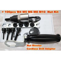 Adaptador Taladro M4-M10 Rivet Nut adaptador inalmbrico Herramientas para remachar