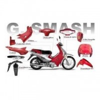 Kit Plasticos Gilera Smash Gris Con Roja- Dos Ruedas Motos