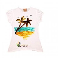 T-Shirt 100% cotton handpainted ecofriendly social responsable