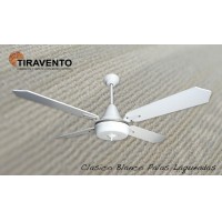 Ventilador Clsico Blanco con Palas de Madera